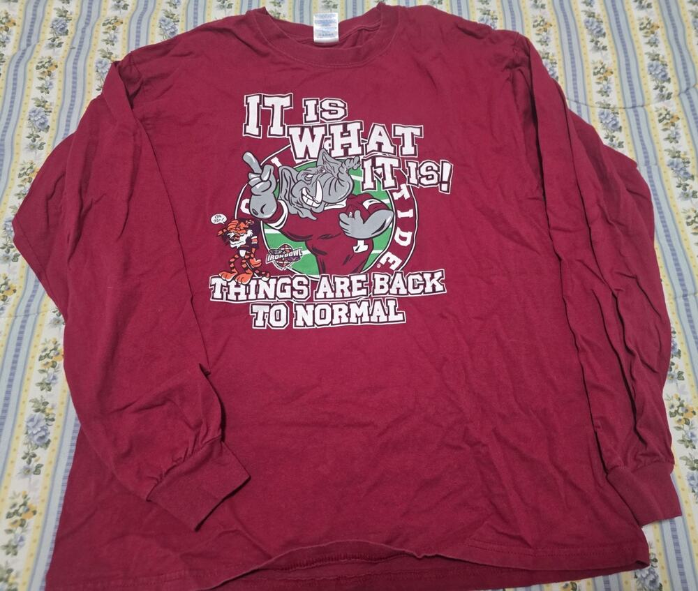 Alabama Crimson Tide Shirt Large NCAA Football 2008 Iron Bowl Gildan Long Sleeve